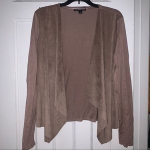 INK Brown/Tan Suede Cardigan- Size Large